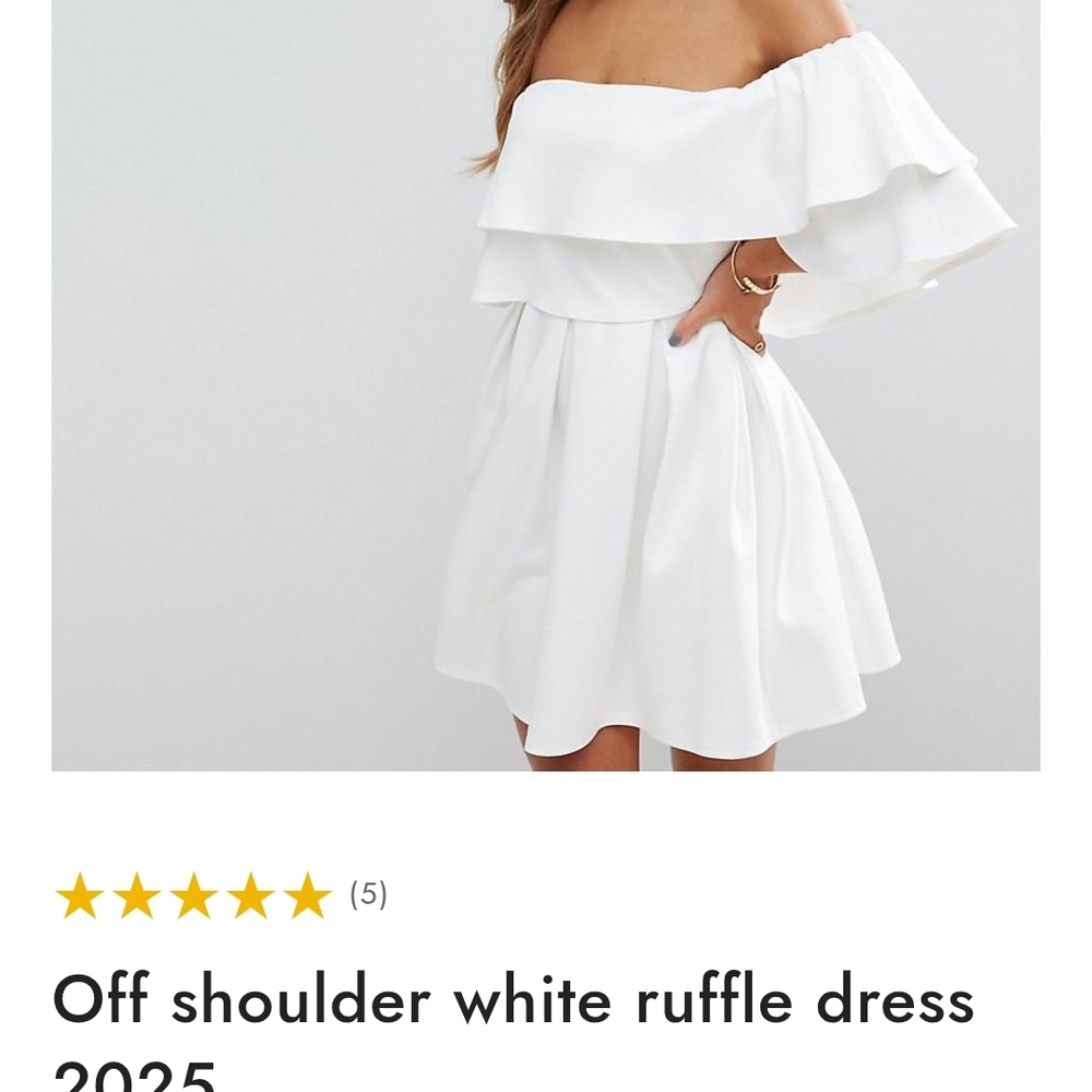 Elegant White Off-Shoulder Ruffle Mini Dress